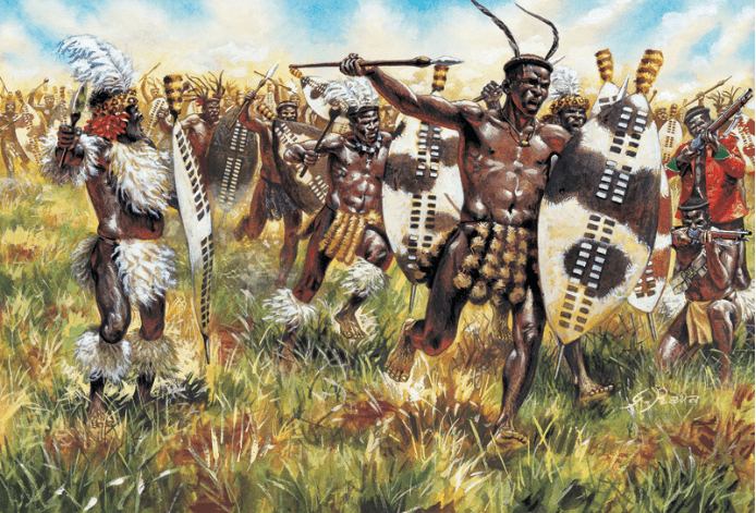 Zoeloe krijgers op oorlogspad
